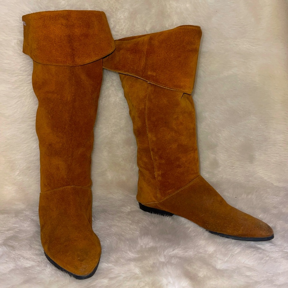 Vintage suede slouch boots